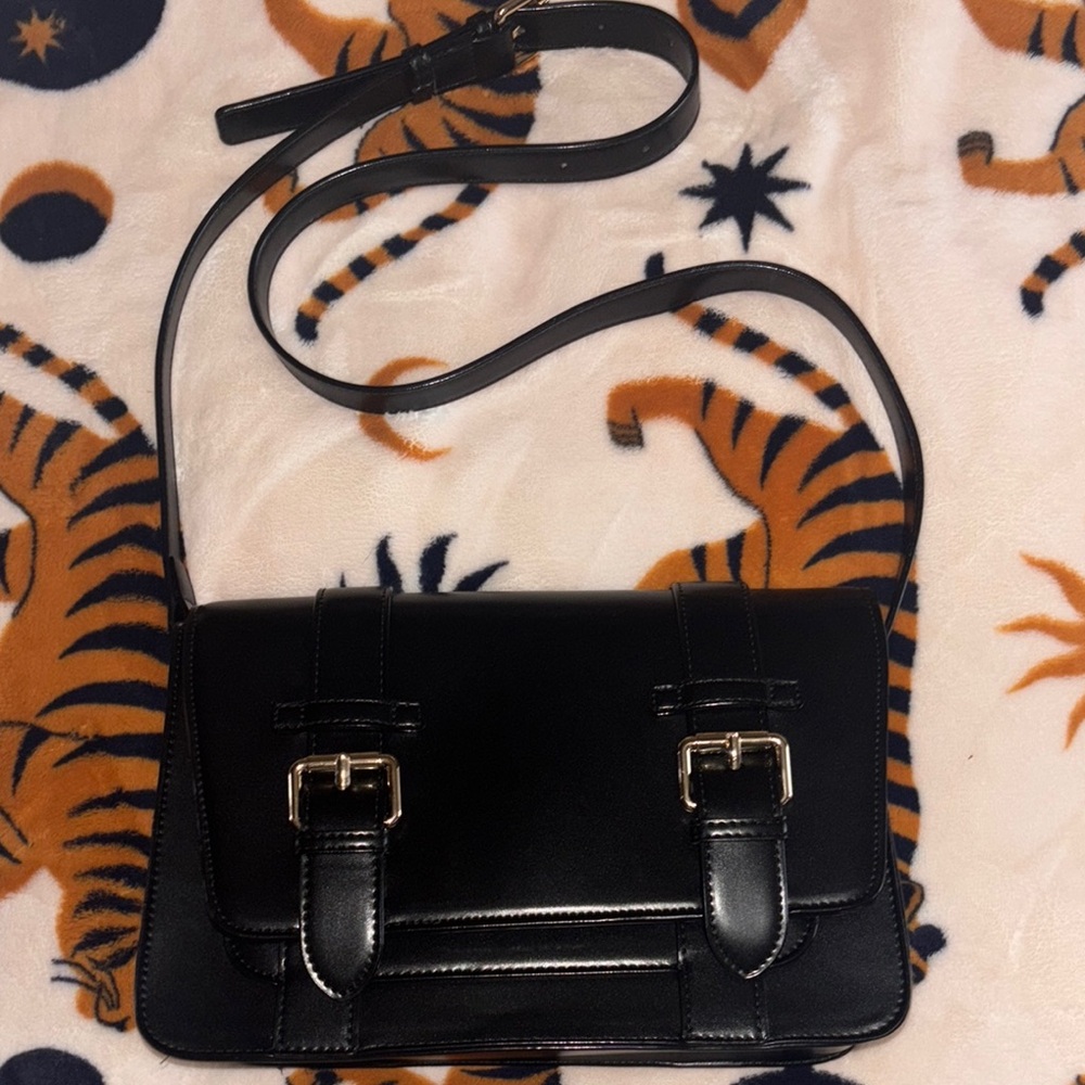 Black Leather Crossbody Bag